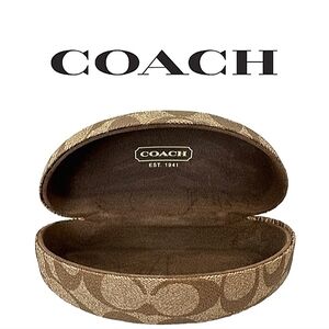 COACH Signature Logo Hard Clamshell Sunglass Eyeglass Readers Case EUC
